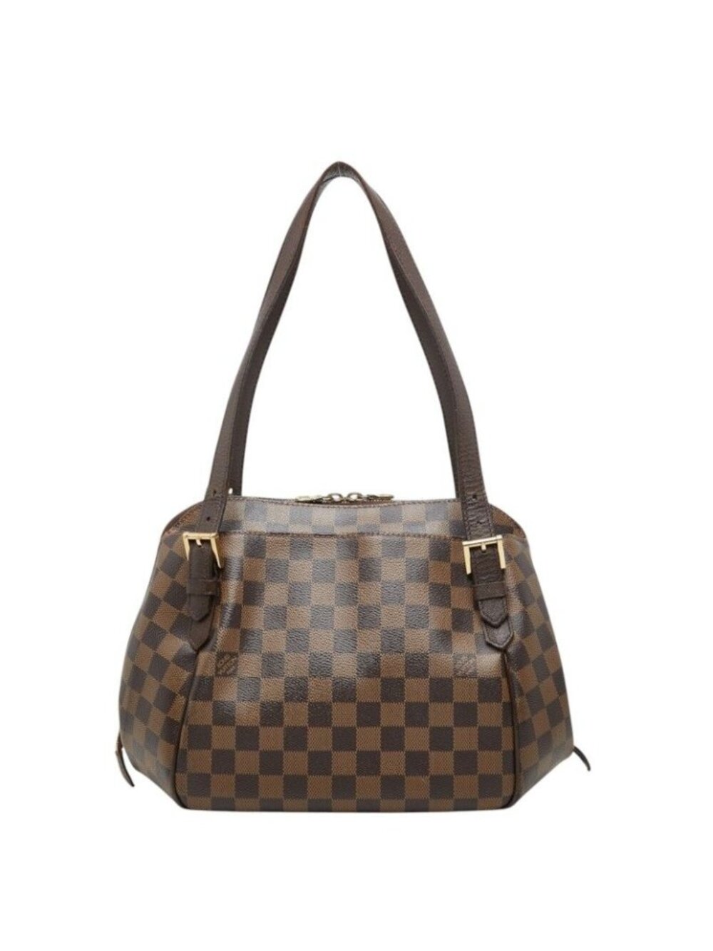 Louis Vuitton Damier Belem MM Tote Shoulder Bag Ebene Brown Leather